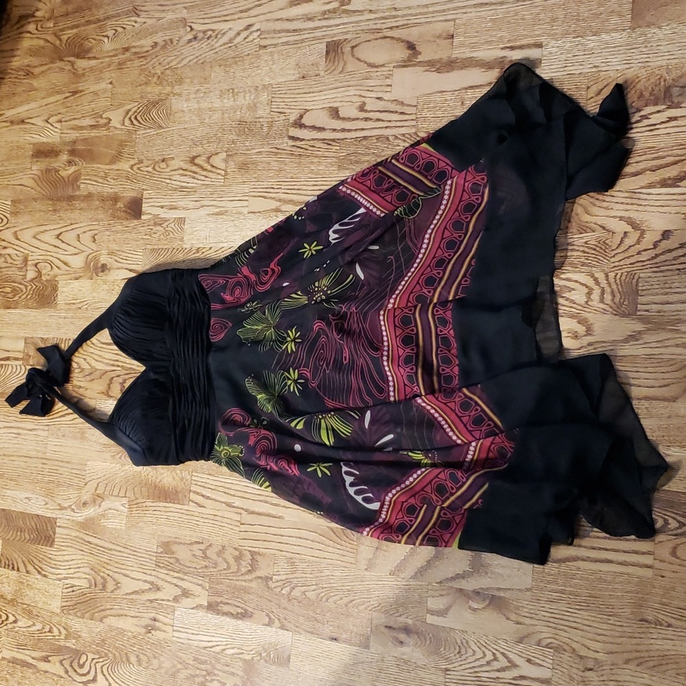 (10) Sangria Assymetrical Hem Flowy Empire Waist Wedding Formal Occasion